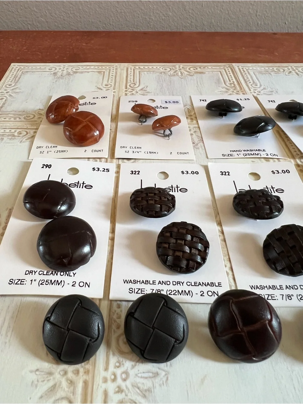 Button Lot — Coats & Upholstery Shank Type —Browns and Blacks, New and Rescued